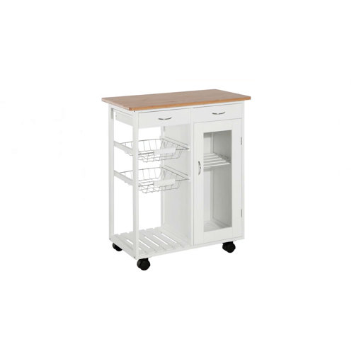 Winston Porter Etheridge Wood Kitchen Cart & Reviews Wayfair
